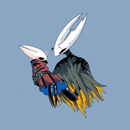 2_horns ambiguous_gender biped black_eyes blush breasts cloak clothed clothing duo eyelashes female fingers heart_symbol holding_another horn looking_at_another red_cloak red_clothing osakana2gou hollow_knight team_cherry hollow_knight_(character) hornet_(hollow_knight) arthropod vessel_(species) 1:1 2022 hi_res half_sister_(lore) sibling_(lore) sister_(lore)