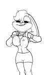 anthro big_breasts breasts buckteeth clothed clothing female fur hair huge_breasts looking_at_viewer nipples open_mouth simple_background smile solo teeth stann_co disney looney_tunes space_jam warner_brothers lola_bunny lagomorph leporid mammal rabbit 2019 2d_animation animated digital_media_(artwork) frame_by_frame short_playtime