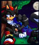 anthro balls black_body black_fur bodily_fluids cum duo erection eyes_closed fellatio fur genital_fluids genitals male male/male male_penetrated male_penetrating male_penetrating_male oral oral_penetration orgasm penetration penile penis red_eyes sex sitting tongue amuzoreh sega sonic_the_hedgehog_(series) fan_character shadow_the_hedgehog eulipotyphlan hedgehog mammal mephitid skunk hi_res