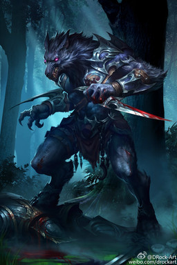 4_toes abs angry anthro armor arrowhead athletic attack barefoot battle biceps biped black_nose blade blood blue_body blue_fur bodily_fluids bottomwear chain claws clenched_teeth clothing corpse death detailed_background digitigrade empty_eyes eye_scar facial_scar fangs feet forest fur knife light loincloth male melee_weapon muscular muscular_anthro nature outside pecs plant purple_eyes scar sharp_teeth solo sword teeth toes tree vein weapon wounded drock-art mythology canid canine mammal mythological_canine mythological_creature werecanid werecanine werecreature werewolf 2:3 absurd_res detailed digital_media_(artwork) hi_res