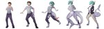 anthro beard biped blue_body blue_hair blush bottomless bottomwear breasts brown_hair clenched_teeth clothed clothing countershade_face countershade_neck countershade_torso countershading digitigrade eyewear facial_hair female female_anthro fin footwear front_view fully_clothed gem gender_transformation genitals glasses green_eyes green_hair grey_body grey_eyes growth hair hands_on_own_breasts human_to_anthro khaki_pants looking_at_breasts looking_at_own_breasts looking_at_self looking_down_at_self male male_human markings mtf_transformation nabel non-mammal_breasts open_mouth pants pearl_(gem) plantigrade pointy_ears pussy rear_view shirt shoes simple_background solo species_transformation spots spotted_markings standing t-shirt tail tail_fin tail_growth tail_growth_in_pants teeth topwear torn_clothing transformation transformation_sequence walking white_background tomek1000 delphine_(officialbitwave) tomek1000_(character) fish human mammal marine shark 2017 colored hi_res