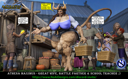 anthro big_breasts breasts duo female horn huge_breasts male male/female muscular muscular_female muscular_male muscular_thighs nude size_difference smaller_human tail text thick_thighs noaidesigns european_mythology greek_mythology mythology bovid bovine human humanoid mammal minotaur mythological_creature 3d_(artwork) digital_media_(artwork) english_text hi_res url widescreen