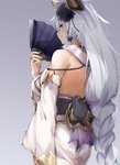 clothing female looking_at_viewer looking_back smile solo unoryoku cygames granblue_fantasy heles animal_humanoid canid canid_humanoid erune humanoid mammal mammal_humanoid 2019