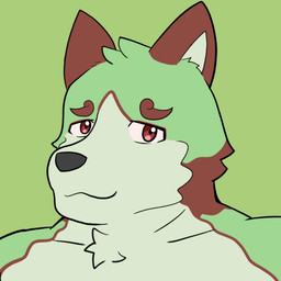 anthro green_body male red_eyes solo dragokaizer666 azuma_(dragokaizer) akita akita_inu canid canine canis domestic_dog mammal spitz 1:1 hi_res