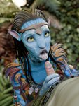 after_fellatio after_oral after_sex blue_body blue_skin bodily_fluids bodily_fluids_on_face braided_hair brown_hair clothed clothed_sex clothing cum cum_on_face cum_on_tongue duo faceless_character faceless_human faceless_male female female_focus female_humanoid female_on_human genital_fluids genitals hair hand_on_penis human_on_humanoid humanoid_focus humanoid_genitalia humanoid_penis humanoid_pointy_ears interspecies light-skinned_male light_body light_skin looking_at_another looking_at_partner male male/female male_human male_on_humanoid markings medium_hair open_mouth penile penis pointy_ears sex skin_pattern striped_body striped_skin stripes tongue tongue_out yellow_eyes quick_e james_cameron's_avatar neytiri alien alien_humanoid human humanoid mammal na'vi 2024 3d_(artwork) digital_media_(artwork) hi_res