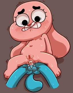 anal anal_penetration anthro bodily_fluids butt cum cum_in_ass cum_inside duo erection female female_penetrated flat_chested genital_fluids genitals male male/female male_penetrating male_penetrating_female nervous nipples nude penetration penile penile_penetration penis penis_in_ass pink_body sex simple_background spread_legs spreading sweat tail vulva young young_anthro young_female polygon5 cartoon_network the_amazing_world_of_gumball anais_watterson gumball_watterson domestic_cat felid feline felis lagomorph leporid mammal rabbit 2026 brother_(lore) brother_and_sister_(lore) incest_(lore) sibling_(lore) sister_(lore)