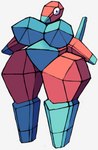 atsuineko belly big_breasts breasts dot_eyes featureless_breasts featureless_crotch featureless_feet featureless_hands featureless_limbs feet female full-length_portrait generation_1_pokemon grey_background hi_res huge_breasts huge_hips humanoid low_poly multicolored_body nintendo nude pokemon pokemon_(species) pokemorph polygonal portrait porygon simple_background solo standing tail thick_thighs two_tone_body wide_hips