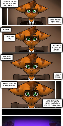anthro bodily_fluids crying dialogue duo eyewear female glasses male male/female tears text james_howard patreon agatha_(james_howard) alphonse_(james_howard) cougar domestic_cat felid feline felis mammal absurd_res comic english_text hi_res url