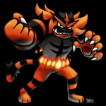 male solo style_emulation mast3r-rainb0w nintendo pokemon felid feline generation_7_pokemon incineroar mammal pokemon_(species) 1:1 alpha_channel hi_res