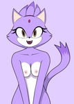 anthro breasts fangs female looking_at_viewer nipples nude open_mouth smile solo teeth sourlemonade sega sonic_the_hedgehog_(series) blaze_the_cat domestic_cat felid feline felis mammal hi_res