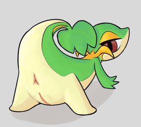 anus butt female feral genitals presenting presenting_anus presenting_hindquarters presenting_vulva solo vulva konen nintendo pokemon generation_5_pokemon pokemon_(species) snivy