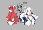 female group mascot trio capt_woomy lactaid mythology lactaid_cow the_laughing_cow dragon mythological_creature mythological_scalie scalie hi_res