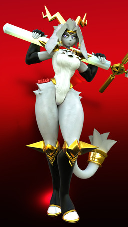 anthro antlers biped breasts clothed clothed_anthro clothed_female clothing curvy_figure dream_breaker_(pseudoregalia) female female_anthro floppy_ears fully_clothed fully_clothed_anthro fully_clothed_female fur gold_(metal) gold_jewelry grey_body grey_fur grey_hair hair holding_object holding_weapon hooves horn huge_hips huge_thighs hyper hyper_thighs jewelry kneeling long_ears lop_ears simple_background solo standing tail thick_thighs weapon wide_hips krako warfaremachine_(modeler) pseudoregalia sybil_(pseudoregalia) warfare_sybil bovid caprine goat hybrid jackalope lagomorph leporid mammal rabbit 2025 3d_(artwork) absurd_res blender_(artwork) digital_media_(artwork) hi_res
