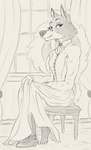 anthro clothed clothing clothing_lift dress dress_lift female flashing fully_clothed text magnificent-arsehole crystal_bloodmoon canid canine fox mammal absurd_res english_text hi_res sketch