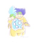 4_fingers anthro blue_eyebrows blue_eyes blue_hair blush bracelet claws duo eyebrows eyes_closed fangs finger_claws fingers hair hug jewelry male markings multicolored_body multicolored_scales scales shell simple_background smile spiked_shell spikes spikes_(anatomy) star_(marking) teeth krishmet mario_bros nintendo koopaling larry_koopa ludwig_von_koopa koopa scalie 2019 artist_name hi_res brother_(lore) brothers_(lore) sibling_(lore)