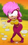 after_transformation anthro beach big_breasts breasts clothing female freaking_out hair hand_on_face looking_down maroon_body open_mouth pink_hair screaming seaside solo swimwear teeth_showing runningtoaster sega sonic_the_hedgehog_(series) sonic_underground sonia_the_hedgehog eulipotyphlan hedgehog mammal 5:8 hi_res