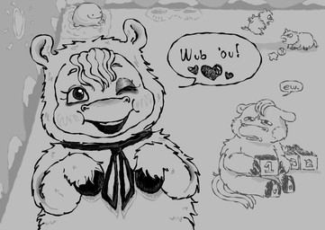 ambiguous_feral ambiguous_gender angry animal_costume baby_talk ball blush dialogue disgust eyelashes eyeshadow feral fight foreshortening group holding_object holding_toy horn looking_at_another looking_at_viewer makeup one_eye_closed open_mouth sitting smile teeth text toy toy_block wings wink young young_ambiguous young_feral botones fluffy_pony mythology equid equine fluffy_pony_(species) jellenheimer mammal mythological_creature mythological_equine pegasus unicorn 2026 digital_media_(artwork) english_text monochrome