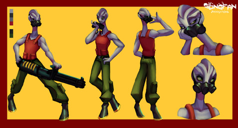 armor body_armor gas_mask green_eyes head_crest male mask mercenary rotary_blaster_cannon solo sonofan star_wars lopa_tun_(kellington) humanoid kaminoan absurd_res hi_res
