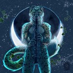 anthro clarinet light male moon moonlight music musical_instrument night solo star wind_instrument woodwind_instrument sakary_yoliztli selreini_(character) cheetah felid feline mammal 1:1 hi_res