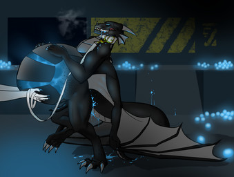 anthro bad_end belly black_body blue_fluid blue_nails claws collar colored_nails dorsal_fin dorsal_frill ear_fins egg filled_belly fin frill_(anatomy) grey_body horn hypnosis inflated_belly leash male mind_control multicolored_body nails overweight overweight_male oviposition permanent pregnant pregnant_male red_eyes spines weight_gain white_body wings thealiengodking mythology negadrake alien dragon mythological_creature mythological_scalie scalie 2024