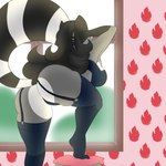 anthro big_breasts big_butt bottomwear breasts butt clothed clothing feet female fur hair lingerie solo thick_thighs blackbetty franciene_(tango's_family) mammal procyonid raccoon 1:1 hi_res