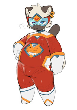 anthro blue_eyes boots brown_body brown_fur bulge clothed clothing ear_piercing ear_ring footwear fur gloves handwear male piercing red_clothing ring_piercing shoes simple_background solo superhero superhero_costume tight_clothing visor white_background siampoo siampoo_(character) domestic_cat felid feline felis mammal 2025 digital_media_(artwork) hi_res