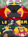 anal anthro armband blush blush_lines briefs bulge clothed clothed_sex clothing dialogue group hair hand_holding horn interlocked_fingers male male/male oral overweight overweight_male rimming rimming_through_underwear sex shell shirt text topwear undershirt underwear wrestling ha_a_monkey mario_and_luigi_(series) mario_bros nintendo bowser midbus dry_bones goomba koopa koopa_troopa mammal scalie suid suina sus_(pig) absurd_res comic english_text hi_res