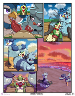 2_penises ahoge animal_genitalia animal_penis anthro anthrofied anus areola bandanna_scarf beach big_breasts big_butt big_nipples bilateral_fellatio bodily_fluids breasts butt butt_squish comic_book dialogue dialogue_box embarrassed evil_look excessive_genital_fluids eyelashes facial_markings fellatio female female_orgasm freckled_areola freckled_breasts freckled_butt freckled_chest freckled_face freckled_shoulders freckles genital_fluids genitals glistening_eyelids group group_sex hair head_markings hemipenes huge_nipples kerchief long_eyelashes lying_on_ground male male/female markings mostly_nude multi_genitalia multi_penis neckerchief neckwear nipples on_ground on_lap oral orgasm_face penile penis pokemorph public public_nudity sandwiched satisfaction satisfied satisfied_look scarf scarf_only sea sex sex_on_the_beach sharp_teeth shy_expression sitting_on_lap size_difference slightly_chubby slightly_chubby_female small_breasts smaller_male speech_bubble squish sunset sweat sweat_drip sweat_string sweaty_butt teeth thick_thighs threesome time_lapse vulva water wide_hips conditional_dnp ori-doggo nintendo pokemon berber claire_deluna_(ori-doggo) crystal_(ori-doggo) dewott generation_4_pokemon generation_5_pokemon piplup pokemon_(species) snivy absurd_res comic hi_res