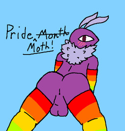 anthro arm_warmers armwear backsack balls blush blush_lines butt clothing genitals humor legwear lgbt_pride male multicolored_arm_warmers multicolored_armwear multicolored_clothing multicolored_legwear multicolored_thigh_highs perineum presenting_balls pride_color_arm_warmers pride_color_armwear pride_color_clothing pride_color_legwear pride_color_thigh_highs pride_colors pun purple_balls purple_body purple_perineum rainbow_pride_colors six-stripe_rainbow_pride_colors solo text thigh_highs rdwdpn lgbt_pride_month pinemoth arthropod insect lepidopteran moth