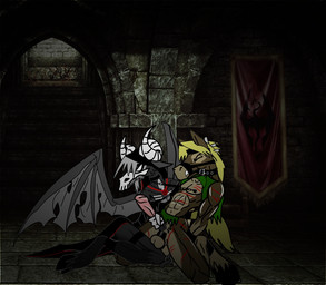 anthro balls clothed clothing dark dominant dominant_female duo erection fantasy female forced genitals handjob male male/female partially_clothed penile penis rape sex setmann123 bovid caprine equid equine goat horse mammal