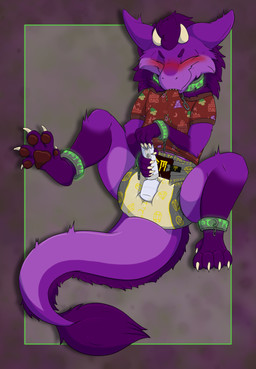 ageplay anthro blush bodily_fluids chain clothed clothing collar cuff_(restraint) diaper fur genital_fluids horn infantilism male mane masturbation onesie open_onesie pawpads paws purple_body purple_fur restraints roleplay runes sex_toy shackles solo unclean_diaper urine used_diaper vibrator wand_vibrator wearing_diaper wet_diaper wetting bippy_(artist) mythology weejay dragon furred_dragon furred_scalie mythological_creature mythological_scalie scalie absurd_res hi_res