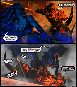 5_fingers angry angry_sex anthro anthro_on_anthro big_breasts black_body black_scales blue_body blue_skin bottomwear breasts butt clothed clothed_anthro clothed_female clothed_male clothing cowgirl_position dialogue duo fangs female female_on_top fight fingers from_front_position humanoid_hands lying male male/female male_on_bottom melee_weapon nipples nude nude_anthro nude_female nude_male on_back on_bottom on_top polearm scales sex skirt smoke spear speech_bubble sword tail teeth text weapon reindeerviking petruz_(modeler) scylla_(reindeerviking) vernon_(viper-desires) reptile scalie snake triton 3d_(artwork) comic digital_media_(artwork) english_text hi_res source_filmmaker_(artwork)