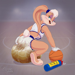 anthro basketball basketball_court big_diaper clothed clothing diaper feces female huge_diaper laxative no_bra pooping scatplay soiled soiled_diaper soiling soiling_shorts solo sportswear unclean_diaper used_diaper moonestone looney_tunes warner_brothers lola_bunny lagomorph leporid mammal rabbit 1:1 hi_res