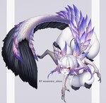 big_breasts blue_body breasts claws covered_breasts female fur hair red_eyes scales solo tail white_body white_hair wide_hips wowowo capcom monster_hunter animal_humanoid humanoid leviathan_(mh) mizutsune scalie violet_mizutsune hi_res