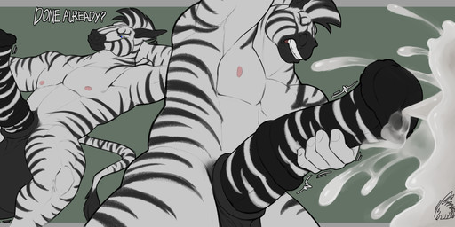 animal_genitalia animal_penis anthro balls belly big_balls big_belly big_penis black_body bodily_fluids cock_vore cum cum_vore dialogue digestion erection fatal fur genital_fluids genitals huge_balls huge_penis logo macro male male_pred micro nipples nude nude_male nude_pred penile penis precum simple_background solo talking_to_prey vore zeanlain macgregor9797 equid equine mammal zebra 2023 artist_logo colored hi_res