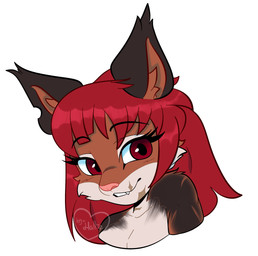 anthro burn_mark burned_fur crimson_eyes female hair red_eyes red_hair scar solo hallie.spaniel nova_reiss_(nyxthechee) caracal caracal_(genus) felid feline mammal absurd_res hi_res