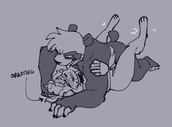 anthro black_body black_fur blush blush_lines bodily_fluids duo female female_on_bottom from_front_position fur hair head_tuft impregnation_risk leg_tuft legs_up looking_at_another looking_at_partner lying male male/female male_on_top missionary_position on_back on_bottom on_top ovulating ruffling_hair saliva saliva_string sex shaking_legs small_tail snout tail text tongue tongue_out tuft white_body white_fur hijackerdraws hiji hugh_(hijackerdraws) mae_(maebeasheep) border_collie bovid canid canine canis caprine collie domestic_dog great_panda herding_dog hybrid mammal pastoral_dog sheep sheepdog 2026 english_text sketch