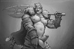 abs anthro areola axe balls barazoku barbarian battle_axe biceps big_balls big_muscles big_penis bottomwear bottomwear_aside cape claws clothed clothing clothing_aside deltoids ear_piercing ear_ring erection fangs fingerless_gloves fur genitals glans gloves grey_background hair handwear holding_object holding_weapon huge_muscles humanoid_genitalia humanoid_penis jewelry loincloth loincloth_aside male manly mask melee_weapon muscular muscular_anthro muscular_male navel necklace nipples open_mouth open_smile pecs pendant penis piercing presenting presenting_penis ring_piercing sabertooth_(anatomy) simple_background smile solo standing teeth text topless topless_anthro topless_male tuft weapon mickey_the_retriever felid mammal prehistoric_species saber-toothed_tiger 2024 absurd_res greyscale hi_res monochrome url