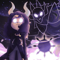 black_body black_fur bone bone_mask clothing duo female fingerless_gloves fur gloves glowing glowing_eyes hair handwear long_hair male mask night no_pupils purple_hair purple_sky sharp_tooth skull skull_head skull_mask sky space star starry_sky tanicus third-party_edit disney the_owl_house luz_noceda papa_titan_(the_owl_house) titan_luz humanoid monster monstrous_humanoid titan_(the_owl_house) 2024 hi_res screencap_edit