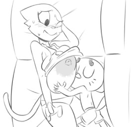 4_fingers age_difference anthro anthro_on_anthro areola bent_arm big_areola big_breasts big_eyes big_head big_iris big_nipples biped bird's-eye_view blush blush_lines bodily_fluids boxers_(clothing) boxers_only breast_grab breast_squish breasts cheek_tuft closed_smile clothed clothing crossover_ship curved_eyebrows duo ears_down extended_arm eyebrows eyelashes eyes_closed facial_tuft female fingers fur fur_tuft hand_on_breast head_on_hand high-angle_view huge_areola huge_breasts humanoid_hands iris larger_female looking_at_another looking_at_partner looking_down lying male male/female mouth_closed nervous nervous_smile nervous_sweat nightgown nipples no_pupils older_female on_model on_side panties pivoted_ears puffy_areola puffy_nipples raised_clothing raised_nightgown short shota size_difference skimpy sleeping small_nose smaller_male smile squish sweat tail thick_eyebrows thick_thighs thin_eyebrows topless topless_anthro topless_male tuft underwear underwear_only young younger_male manwithnobats cartoon_network microsoft prequel_adventure the_amazing_world_of_gumball the_elder_scrolls gumball_watterson katia_managan domestic_cat felid feline felis khajiit mammal 2023 crossover digital_drawing_(artwork) digital_media_(artwork) low_res monochrome