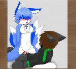 anthro black_fur blue_fur blue_hair blush breasts brown_hair brush canine cat chest_tuft christian collar cowgirl_position cum duo ear_piercing eyes_closed feline female fox fur hair lying male mammal multiple_tails necklace on_back on_top open_mouth penis piercing senz sex straight tuft wolf
Rating: Explicit
Score: 5
User: senz
Date: March 01, 2014