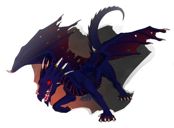 5_toes 6_horns ambiguous_gender back_spikes black_background black_body black_claws black_horn black_scales black_spikes blue_arms blue_body blue_face blue_feet blue_legs blue_nose blue_scales blue_skin blue_spikes blue_wings blurred_background broken_horn chibi chin_spikes claws curved_horn dewclaw facial_spikes feet feral gold_ring horn horn_jewelry horn_ring jewelry looking_at_viewer membrane_(anatomy) membranous_wings multi_horn multicolored_body multicolored_horn multicolored_scales nose_spike notched_wings open_mouth pink_mouth pink_tongue pupils quadruped red_background red_body red_eyes red_feet red_scales red_spikes red_wings ring_(jewelry) scales sharp_horn sharp_teeth simple_background solo spiked_tail spikes spikes_(anatomy) spread_wings standing tail teeth text toe_claws toes tongue two_tone_body two_tone_claws two_tone_feet two_tone_horn two_tone_scales two_tone_spikes two_tone_wings ventral_scales white_background white_claws white_horn white_spikes wing_claws wings alegrimm european_mythology mythology tulraq dragon mythological_creature mythological_scalie scalie western_dragon 2021 artist_name digital_media_(artwork) full-length_portrait hi_res portrait smaller_version_at_source watermark male_(lore)