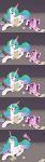 beverage coffee duo feathered_wings feathers female feral food horn wings silfoe friendship_is_magic hasbro my_little_pony mythology princess_cadance_(mlp) princess_celestia_(mlp) equid equine mammal mythological_creature mythological_equine winged_unicorn 2015 absurd_res animated hi_res