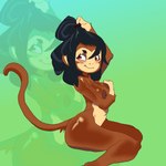 anthro breasts curvy_female curvy_figure female holding_breast nipples solo lefseglefser bloons_tower_defense ninja_kiwi sauda_(bloons) haplorhine mammal monkey primate 1:1 hi_res