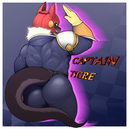anthro armor belt big_butt biped butt cosplay glowing glowing_hair grin hair headgear helmet male multi_eye pauldron smile solo text visor_helmet geno28 f-zero captain_falcon kurt_the_thunderfloof alien ambiguous_species 1:1 digital_drawing_(artwork) digital_media_(artwork) english_text hi_res signature