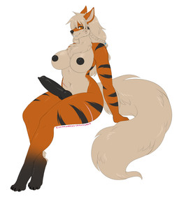 animal_genitalia animal_penis anthro anthrofied black_nipples black_nose black_penis breasts canine_genitalia canine_penis erection genitals gynomorph intersex knot looking_at_viewer nipples nude nude_anthro nude_gynomorph nude_intersex penis pokemorph smile solo kitsunewaffles-chan nintendo pokemon ragna_flamedottir arcanine canid canine generation_1_pokemon mammal pokemon_(species) 2019 dated digital_media_(artwork) shaded