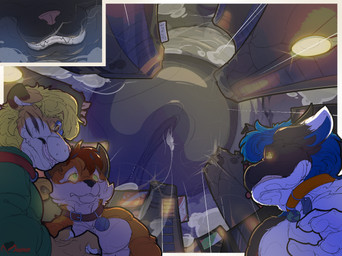 anthro big_penis city damage foxdee fur genitals group huge_penis hyper hyper_genitalia hyper_penis looming macro male micro penis tigerclawwi toony megfluff mythology nyanuxk canid canine dragon felid fox furred_dragon furred_scalie mammal mythological_creature mythological_scalie pantherine scalie tiger comic hi_res