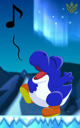 aurora_(phenomenon) blue_sky ice male musical_note musical_symbol night raised_arm screencap screencap_background singing sky solo star starry_sky symbol hatchlingbyheart mario_bros nintendo blue_yoshi yoshi 2019 5:8 cel_shading digital_drawing_(artwork) digital_media_(artwork) hi_res shaded