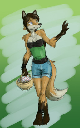 anthro basket belt black_nose blue_eyes bottomwear bracelet breasts brown_hair brown_markings clothed clothing container dipstick_tail female fingers fur gloves_(marking) hair jewelry leg_markings markings multicolored_body multicolored_fur navel orange_body orange_fur pants picnic_basket shirt shorts simple_background small_breasts smile socks_(marking) solo standing tail tail_markings topwear white_background white_body white_fur sealer4258 luna_(sealer4258) canid canine fox mammal red_fox true_fox hi_res