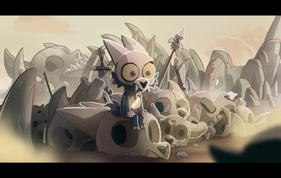 axe black_bars bone bone_mask claws collar fangs fur grey_body grey_fur male mask melee_weapon purple_eyes skull skull_mask solo sword teeth weapon yellow_sclera antlerdragon disney the_owl_house king_clawthorne canid canine mammal titan_(the_owl_house) 2022 digital_media_(artwork) letterbox